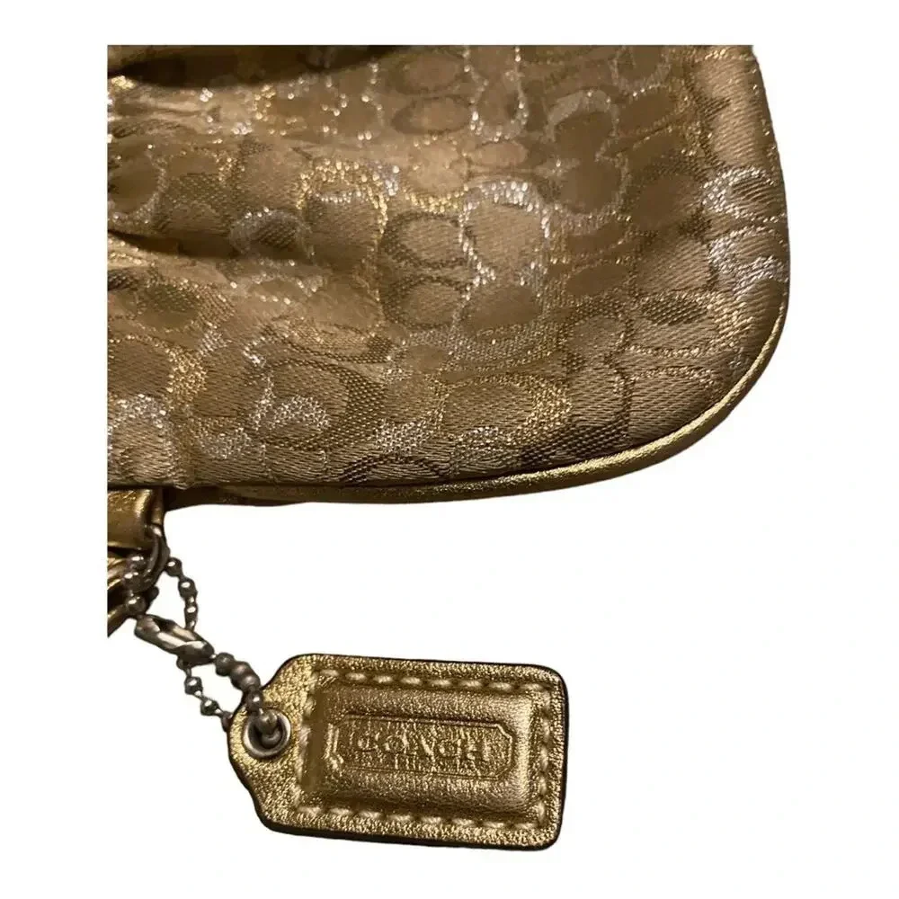 Coach gold cloth wristlet authentic y2k